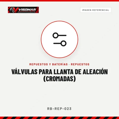 Válvulas para llanta de aleación (cromadas)