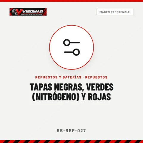 Tapas negras, verdes (nitrógeno) y rojas